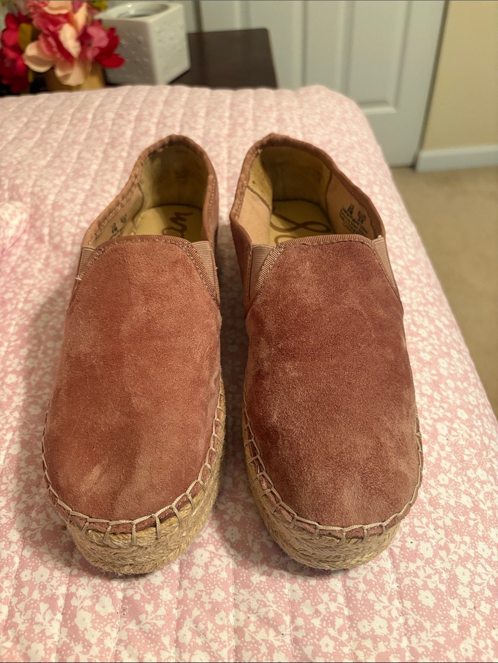 Sam Edelman Dusty Rose Suede Espadrille Slip-On